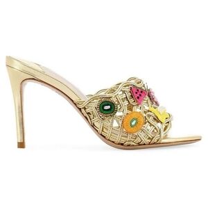 Sophia Webster Delphine Tutti Fruit Golden High Heel Sandals Summer Goddess